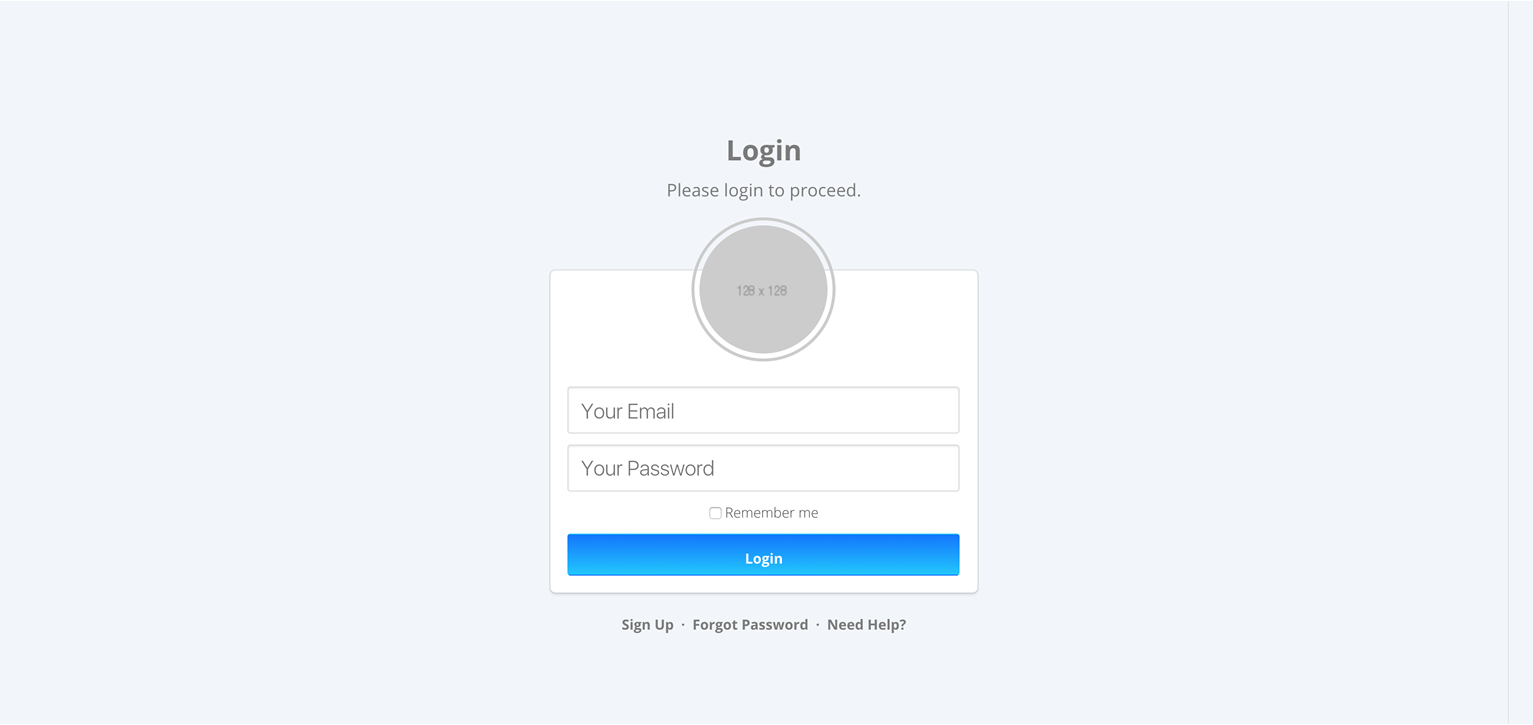 Login template screenshot